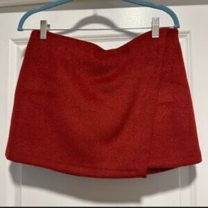 Abercrombie & Fitch Vibrant Red Wool Type Mini Skort